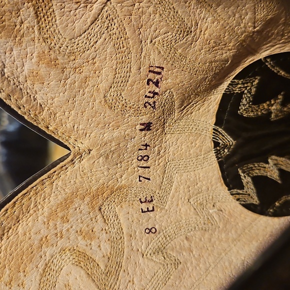 Vintage Diamond J Leather Mens Western Cowboy Boots Sz. 8 EE Wide - Picture 9 of 16